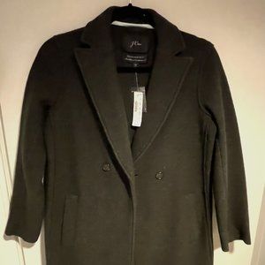 J. Crew Daphne Boiled Wool Coat in Dark Green (NWT)